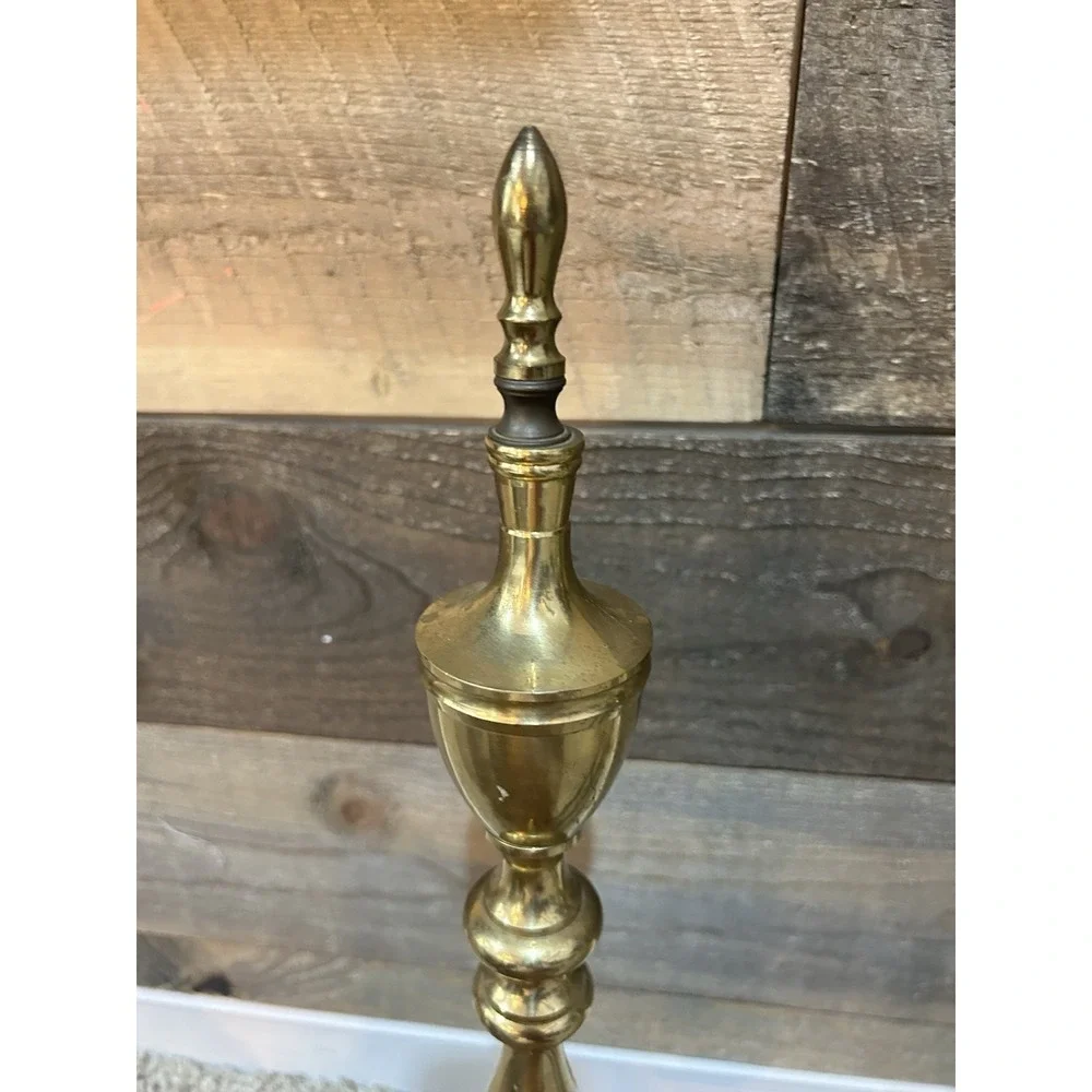 Vintage Brass Andirons Fire Dogs for Fireplace 18.5